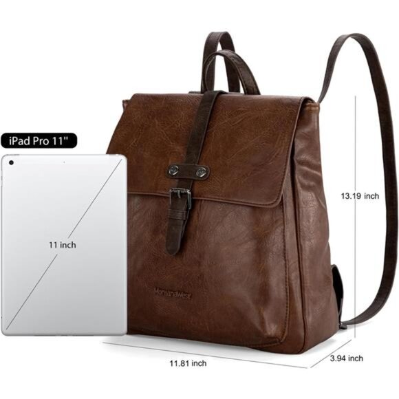 Medium Backpack Purse for Women Coffee - Picture 3 of 6